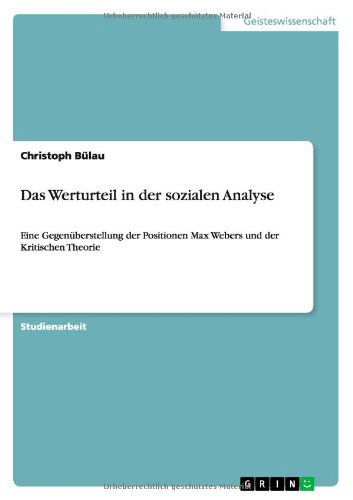 Cover for Bülau · Das Werturteil in der sozialen An (Book) [German edition] (2011)