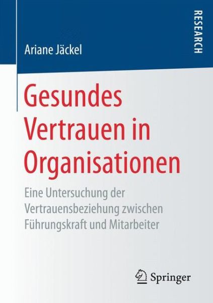 Cover for Jäckel · Gesundes Vertrauen in Organisati (Book) (2017)