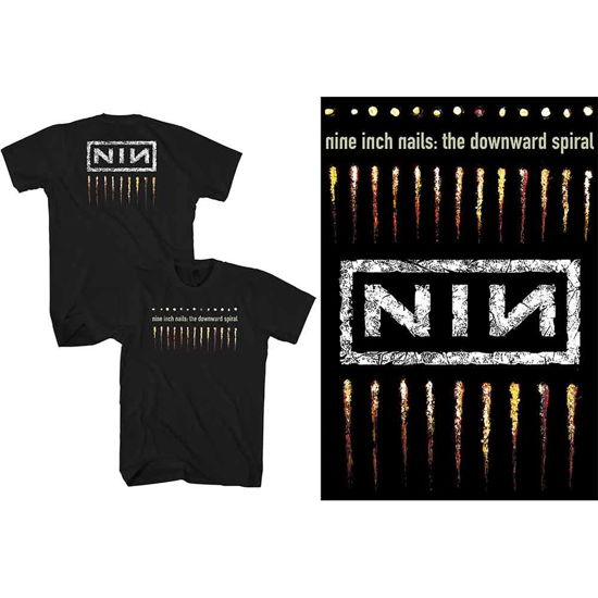 Nine Inch Nails Unisex T-Shirt: Downward Spiral (Back Print) - Nine Inch Nails - Produtos - PHD - 5056012042526 - 2 de março de 2020