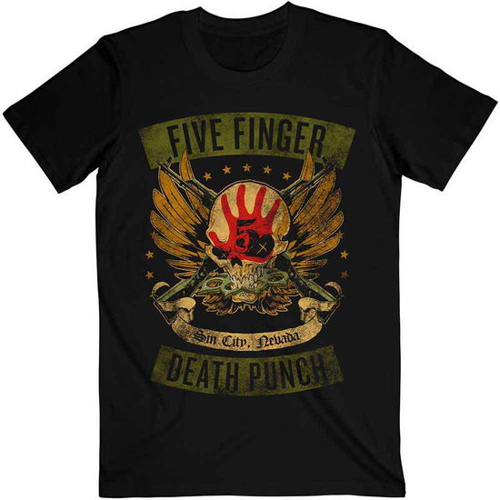 Five Finger Death Punch Unisex T-Shirt: Locked & Loaded - Five Finger Death Punch - Marchandise - Global - Apparel - 5056170618526 - 26 novembre 2018