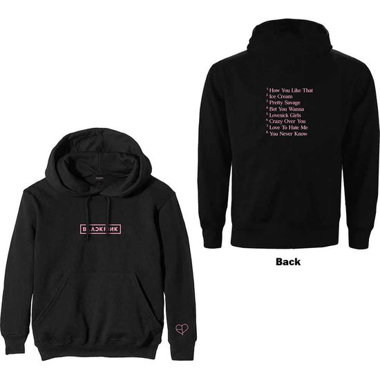 BlackPink Unisex Pullover Hoodie: The Album Tracklist (Back Print) - BlackPink - Merchandise -  - 5056368664526 - 