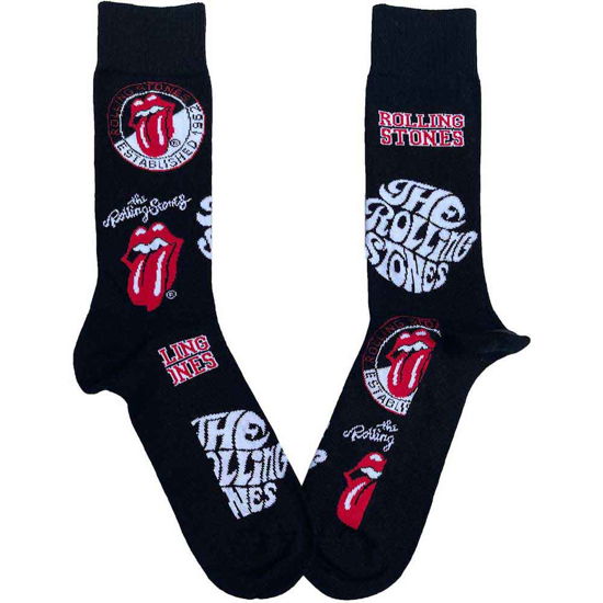 Cover for The Rolling Stones · The Rolling Stones Unisex Ankle Socks: Logos (Black) (UK Size 7 - 11) (CLOTHES) [size M] [Black - Unisex edition] (2021)