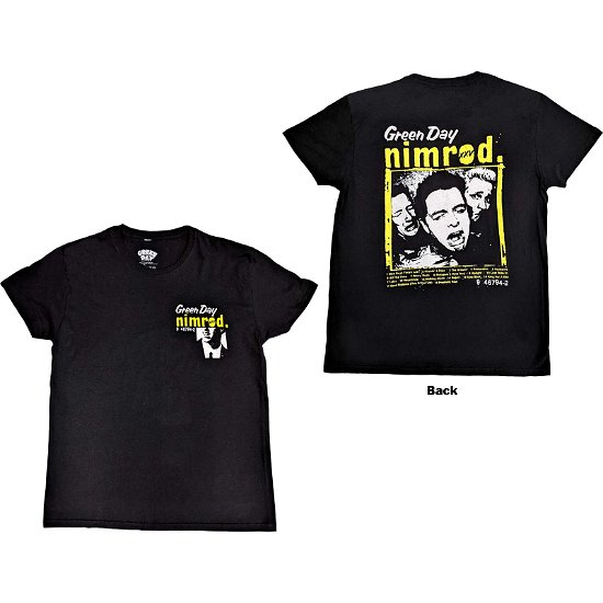 Green Day Unisex T-Shirt: Nimrod Breast Print (Back Print) - Green Day - Koopwaar -  - 5056561065526 - 
