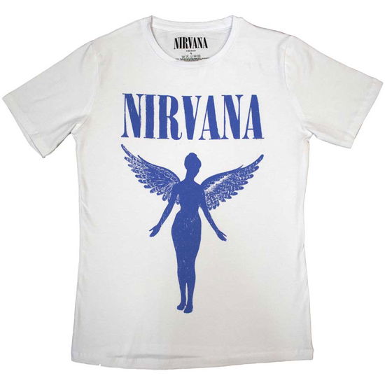 Nirvana Ladies T-Shirt: Angelic Blue Mono - Nirvana - Merchandise -  - 5056737215526 - 