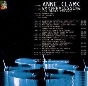 Cover for Anne Clark · Wordprocessing (CD) (2003)