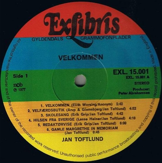 Cover for Jan Toftlund · Velkommen (LP) (2009)