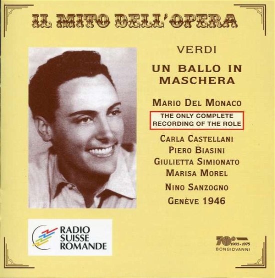 Cover for Verdi / Del Monaco / Castellani / Biasini · Un Ballo in Maschera (CD) (2003)