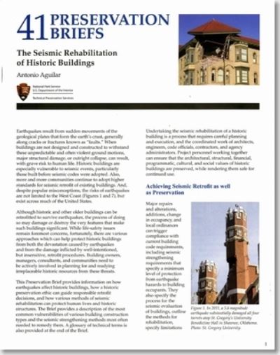 Cover for Antonio Aguilar · The Seismic Rehabilitation of Historic Buildings (Pamphlet) (2016)