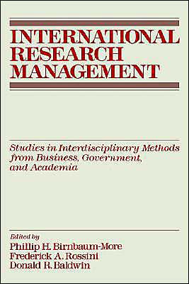 Cover for Phili Birnbaum-more · International Research Management (Inbunden Bok) (1990)