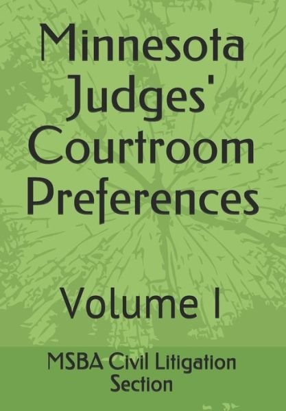 Cover for Jennifer Carter · Minnesota Judges' Courtroom Preferences (Paperback Book) (2018)