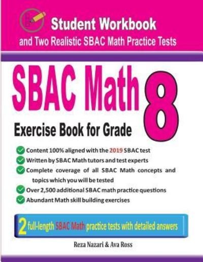 Cover for Ava Ross · Sbac Math Exercise Book for Grade 8 (Paperback Book) (2019)