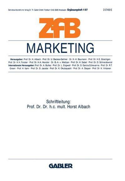 Cover for Horst Albach · Marketing - ZFB Special Issue (Paperback Book) [1997 edition] (1997)