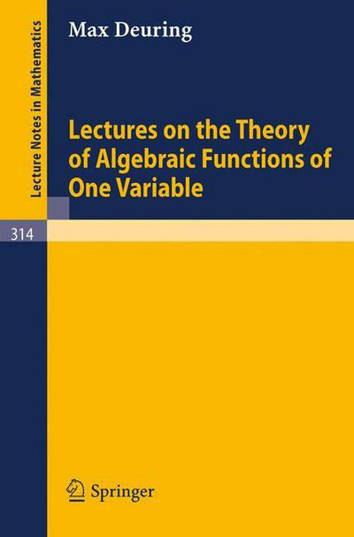 Lectures on the Theory of Algebraic Functions of One Variable - Lecture Notes in Mathematics - Max Deuring - Bøger - Springer-Verlag Berlin and Heidelberg Gm - 9783540061526 - 19. februar 1973