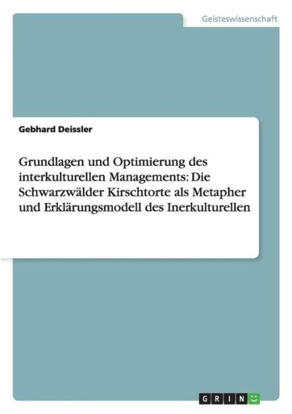 Cover for Deissler · Grundlagen und Optimierung des (Book) (2014)