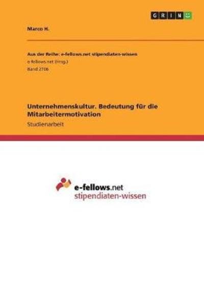Cover for H. · Unternehmenskultur. Bedeutung für di (Book)