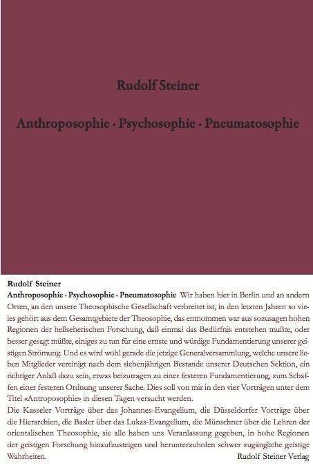 Cover for Steiner · Anthroposophie - Psychosophie - (Bok)
