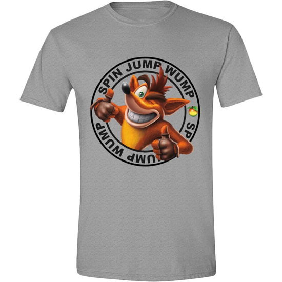 Cover for Crash Bandicoot · Crash Bandicoot - Jump Wump Crash Grey Melange T-shirt (CLOTHES) [size L] (2019)