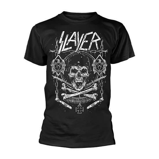 Slayer Unisex T-Shirt: Skull & Bones Revised - Slayer - Fanituote - Global - Apparel - 5055979978527 - maanantai 26. marraskuuta 2018
