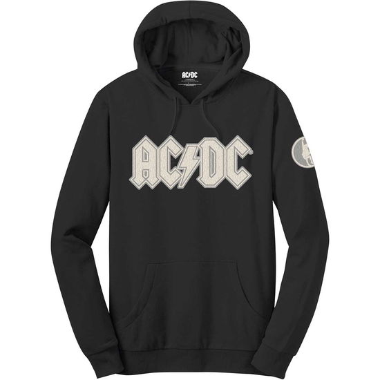 AC/DC Unisex Pullover Hoodie: Logo & Angus (Applique Motifs) - AC/DC - Merchandise - MERCHANDISE - 5056170666527 - 30. desember 2019