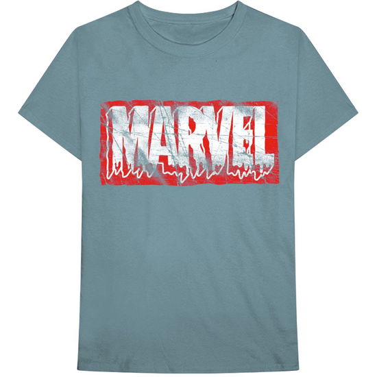 Marvel Comics Unisex T-Shirt: Distressed Logo - Marvel Comics - Mercancía -  - 5056368625527 - 