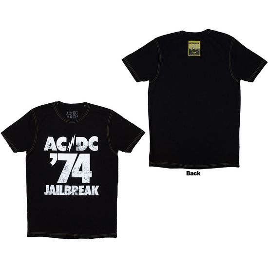 Cover for AC/DC · AC/DC Unisex T-Shirt: 74 Jailbreak (Black) (Back Print &amp; Ex-Tour) (T-shirt) [size M] (2024)