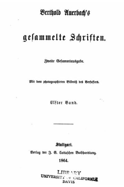 Cover for Berthold Auerbach · Gesammelte Schriften (Paperback Bog) (2015)