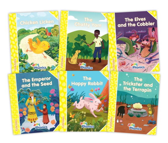 Jolly Phonics Folktales Yellow Readers (Level 2) Complete Set (1-6): in Precursive Letters - Emily Guille-Marrett - Książki - Jolly Learning Ltd - 9781835821527 - 30 września 2025