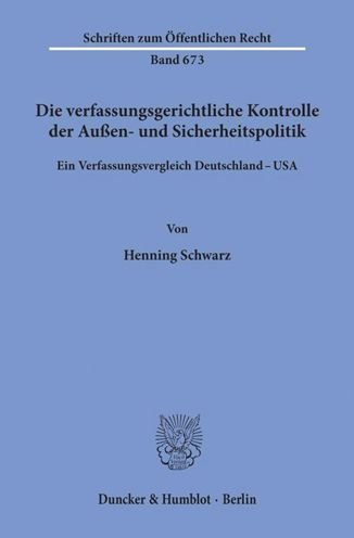Cover for Schwarz · Die verfassungsgerichtliche Kon (Book) (1995)