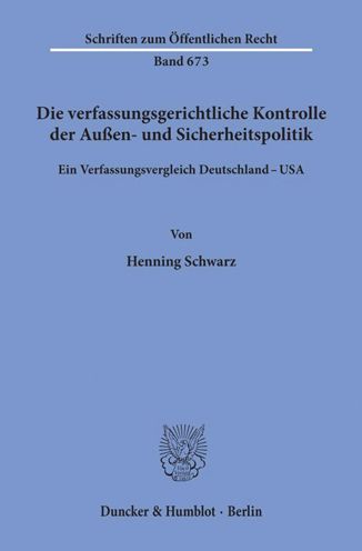 Cover for Schwarz · Die verfassungsgerichtliche Kon (Book) (1995)