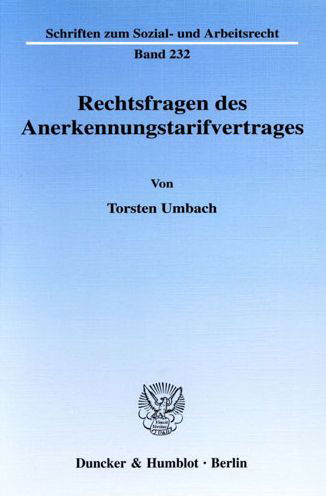 Cover for Umbach · Rechtsfragen des Anerkennungstar (Book) (2004)