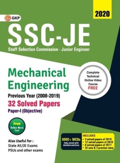 Cover for Gkp · Ssc Je 2020 Mechanical Engineering - Previous Years Solved Papers (2008-19) (Taschenbuch) (2019)