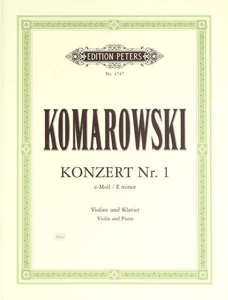 Cover for Komarowski · Violin Concerto No. 1 in E minor (Partitur) (2001)