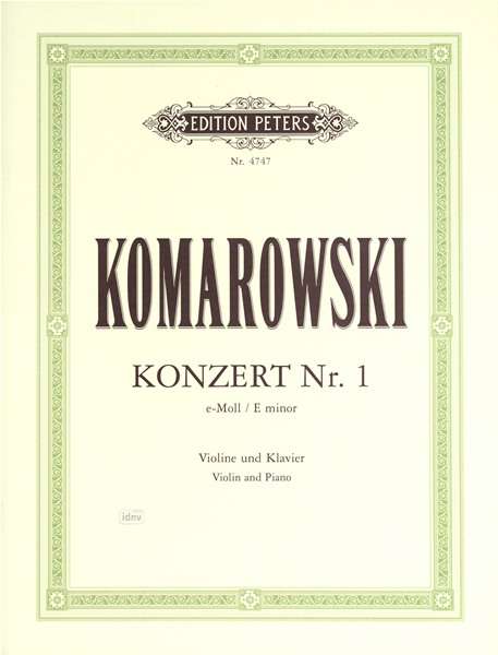 Cover for Komarowski · Violin Concerto No. 1 in E minor (Sheet music) (2001)