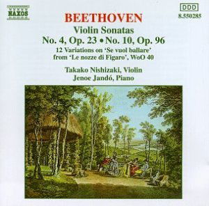 Cover for Beethoven / Nishizaki / Jando · Violin Sonatas 23 &amp; 96 / Mozart Variations (CD) (1994)