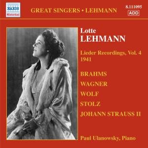 LEHMANN: Lieder Recordings,Vol. 4 - Lotte Lehmann - Musiikki - Naxos Historical - 0747313309528 - tiistai 29. toukokuuta 2007