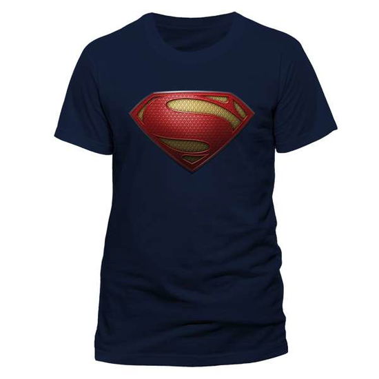 Dc Comics: Superman Man Of Steel: Textured Logo (T-Shirt Unisex Tg. L) - Superman - Gadżety -  - 5054015036528 - 