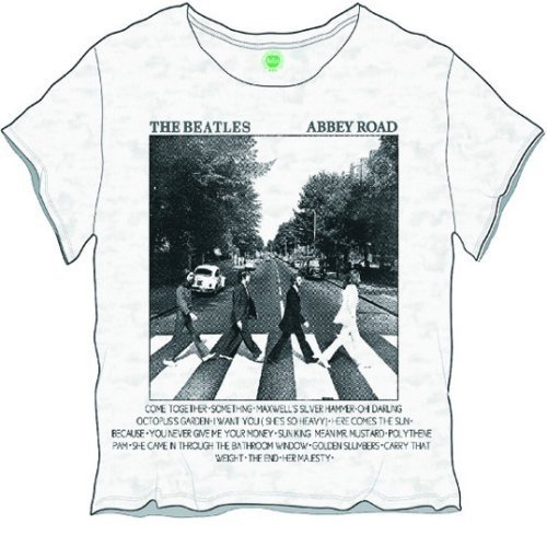 The Beatles Ladies T-Shirt: Abbey Road Songs (Burnout) - The Beatles - Produtos - Apple Corps - Apparel - 5055295330528 - 
