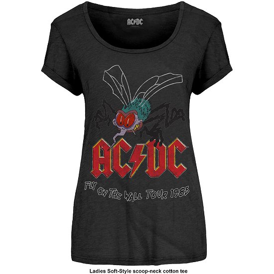 Cover for AC/DC · Fly on the Wall Tour Charcoal / Ladies Scoop Neck (T-shirt) [size S] [Grey - Ladies edition] (2016)