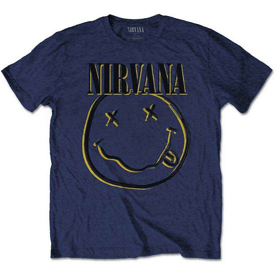 Cover for Nirvana · Nirvana Kids T-Shirt: Inverse Happy Face (9-10 Years) (T-shirt) [size 9-10yrs] [Blue - Kids edition]