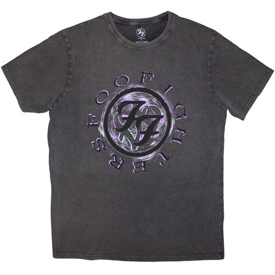 Cover for Foo Fighters · Foo Fighters Unisex Stone Wash T-Shirt: Wheel Logo Shadow (Charcoal Grey) (T-shirt) [size S] (2025)