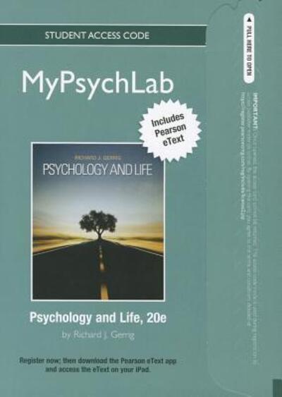 Cover for Richard Gerrig · NEW MyLab Psychology  with Pearson eText -- Standalone Access Card -- for Psychology and Life (standalone) (N/A) (2012)