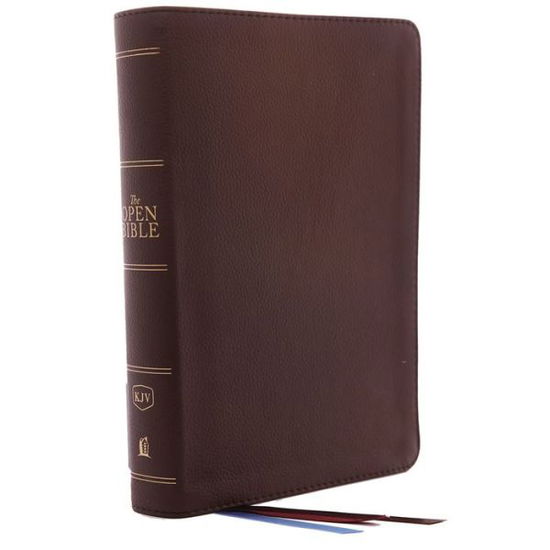 Cover for Thomas Thomas Nelson · KJV, Open Bible, Genuine Leather, Brown, Red Letter Edition, Comfort Print (Book) (2019)