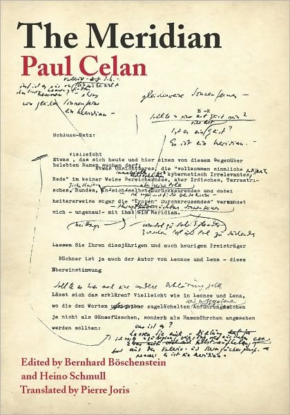 Cover for Paul Celan · The Meridian: Final Version-Drafts-Materials - Meridian: Crossing Aesthetics (Paperback Bog) (2011)