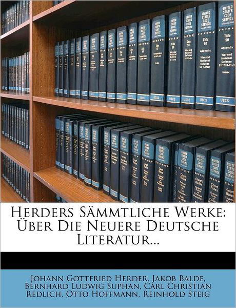 Cover for Herder · Herders Sämmtliche Werke: Über D (Book) (2011)