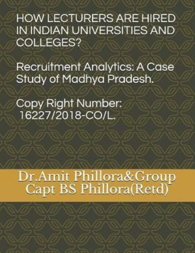 Cover for Bs Phillora · How Lecturers Are Hired in Indian Universities and Colleges? (Paperback Book) (2018)