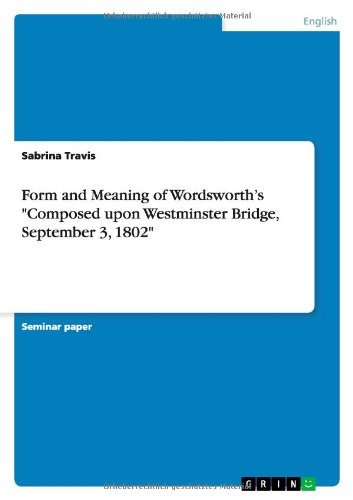 Cover for Travis · Form and Meaning of Wordsworth s (Book) (2013)