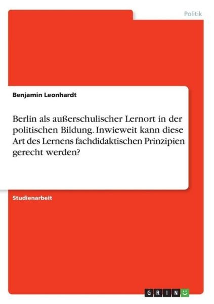 Cover for Leonhardt · Berlin als außerschulischer L (Bog)