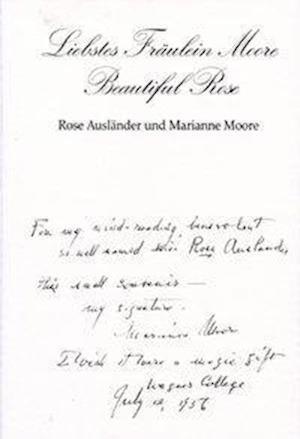 Cover for Marianne Moore · Liebstes Frulein Moore - Beautiful Rose (Paperback Bog) (2018)