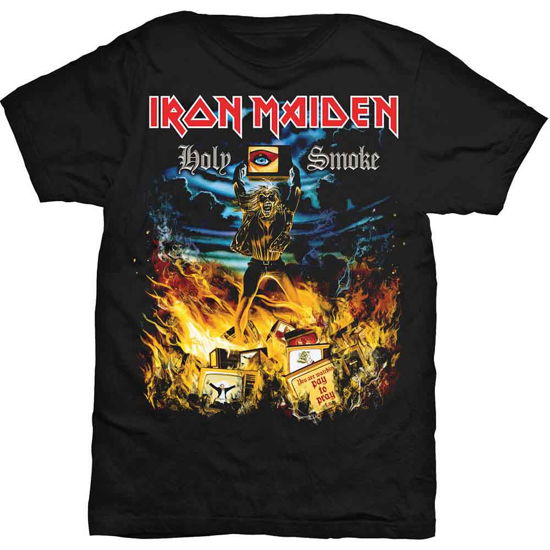 Iron Maiden Unisex T-Shirt: Holy Smoke - Iron Maiden - Produtos - Global - Apparel - 5055979916529 - 