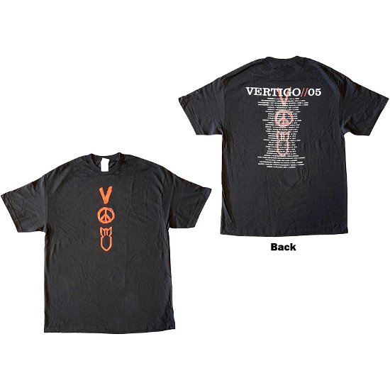 U2 Unisex T-Shirt: Vertigo Tour 2005 Symbols (Back Print) - U2 - Merchandise -  - 5056561051529 - 